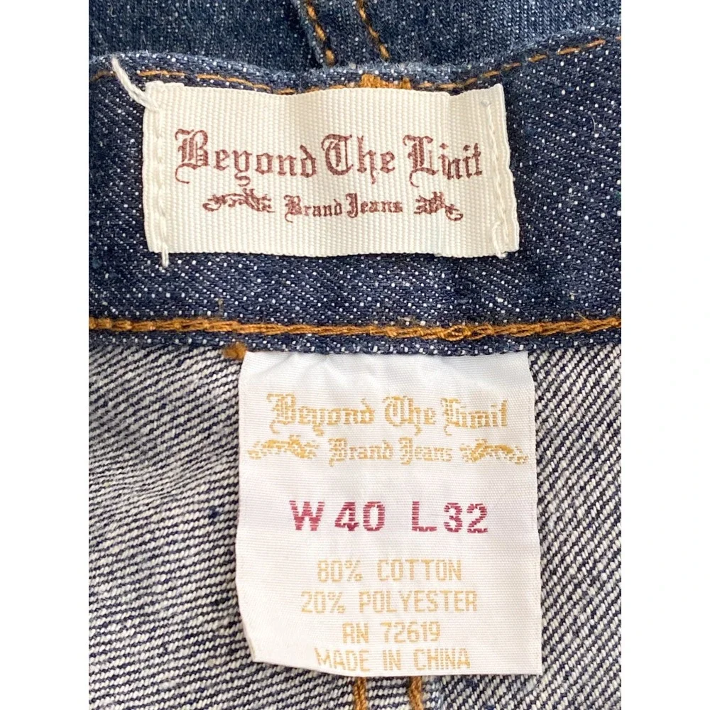 Beyond The Limit Mens Y2K Big & Tall Jeans 40x32 Dark Wash Straight‎ Leg Baggy